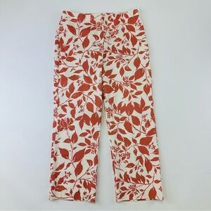 Brooks Brothers leaf print crop stretch cotton womens pants Size 10